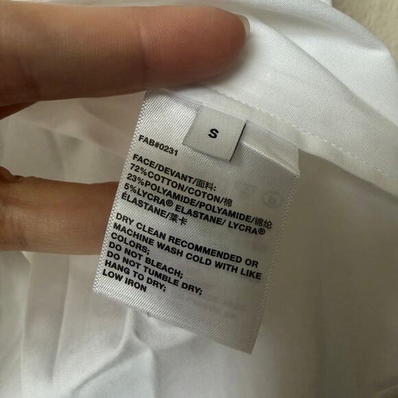 Lafayette 148 New York White Stretch Cotton Straight Shirt Size S - Picture 5 of 6